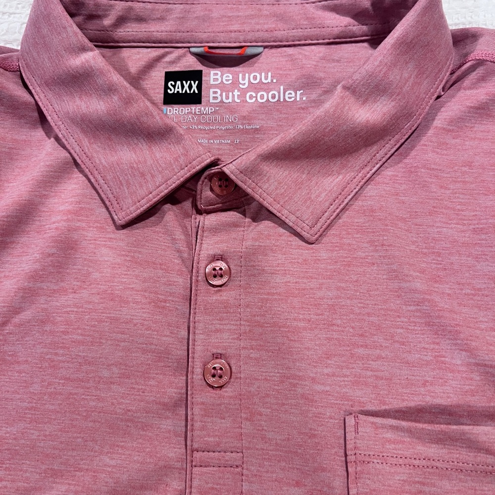 Saxx Drop Temp Coral  Polo Shirt